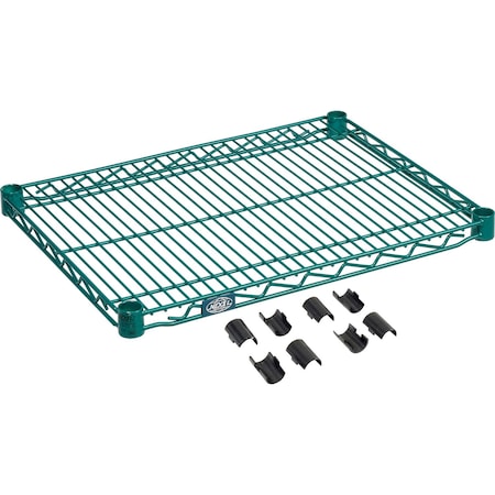 Nexel S1824G Poly-Green Epoxy Wire Shelf 24inW x 18inD S1824GZ